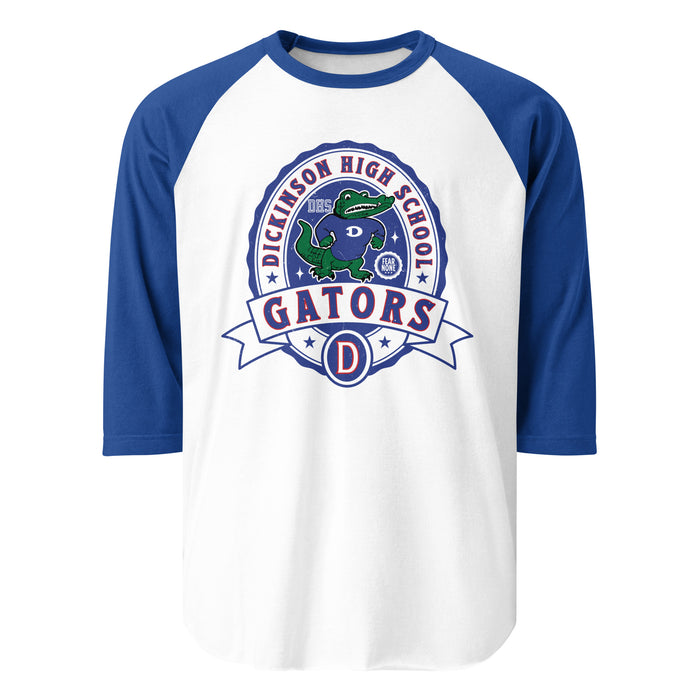 Dickinson High School Gators Unisex 3/4 sleeve Raglan T-shirt 212