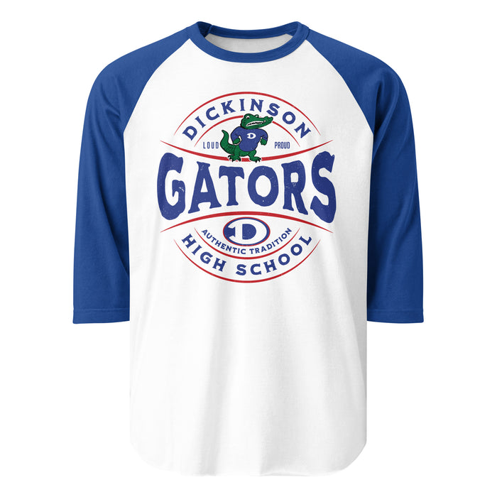Dickinson High School Gators Unisex 3/4 sleeve Raglan T-shirt 218