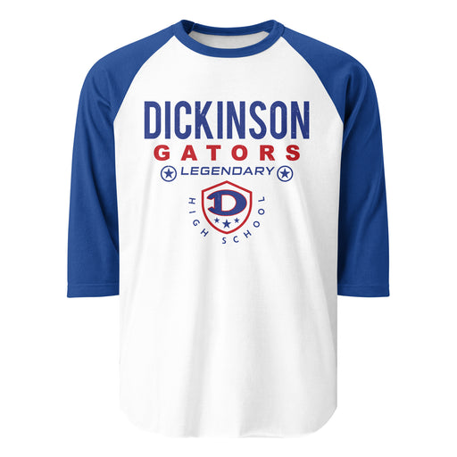 Dickinson High School Gators Unisex 3/4 sleeve Raglan T-shirt 003