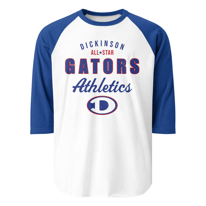 Dickinson High School Gators Unisex 3/4 sleeve Raglan T-shirt 034