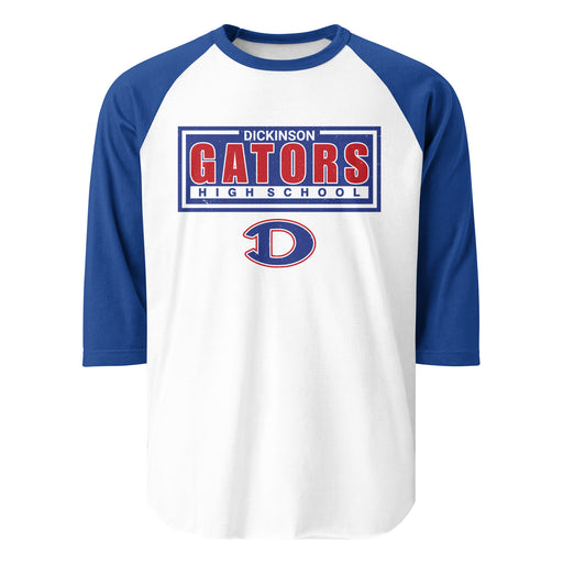 Dickinson High School Gators Unisex 3/4 sleeve Raglan T-shirt 049