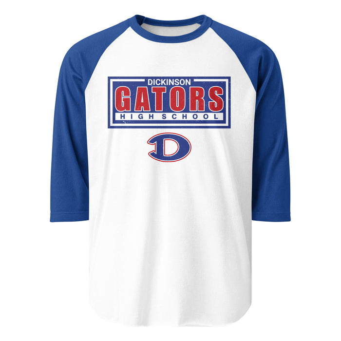 Dickinson High School Gators Unisex 3/4 sleeve Raglan T-shirt 049