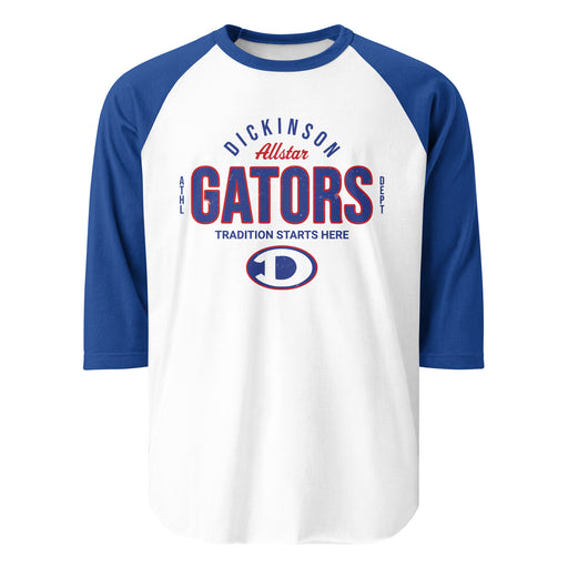 Dickinson High School Gators Unisex 3/4 sleeve Raglan T-shirt 040