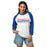 Woman wearing Duncanville High School Panthers Unisex 3/4 sleeve Raglan T-shirt 024