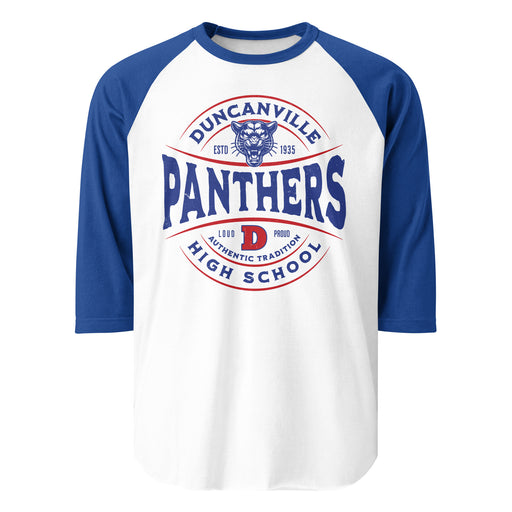Duncanville High School Panthers Unisex 3/4 sleeve Raglan T-shirt 218