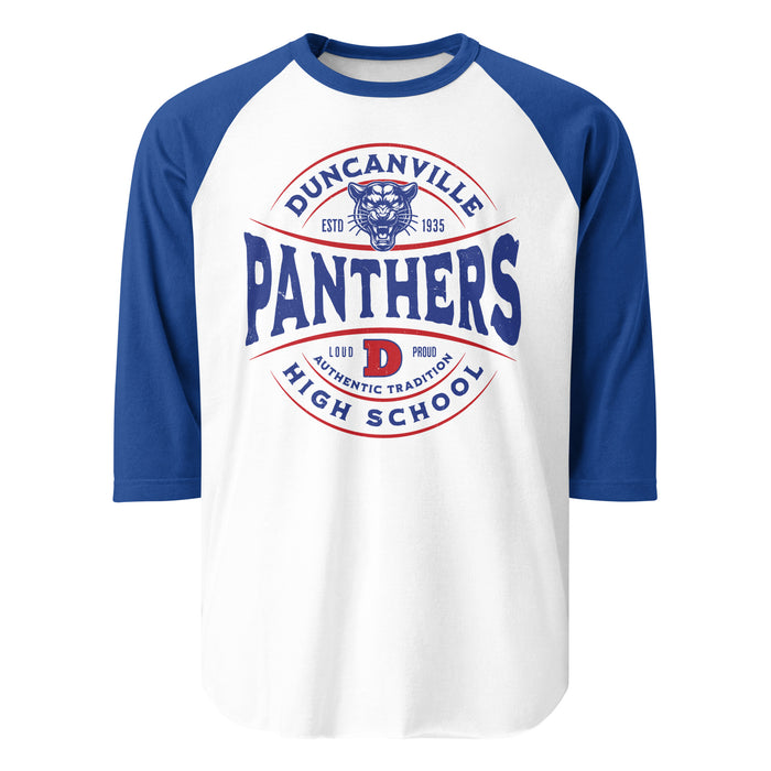 Duncanville High School Panthers Unisex 3/4 sleeve Raglan T-shirt 218