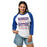 Woman wearing Duncanville High School Panthers Unisex 3/4 sleeve Raglan T-shirt 237