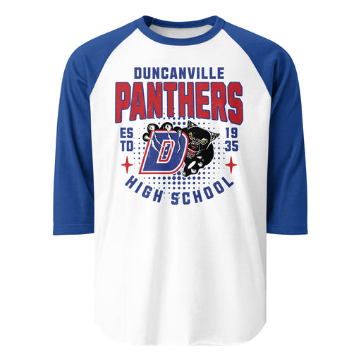 Duncanville High School Panthers Unisex 3/4 sleeve Raglan T-shirt 204