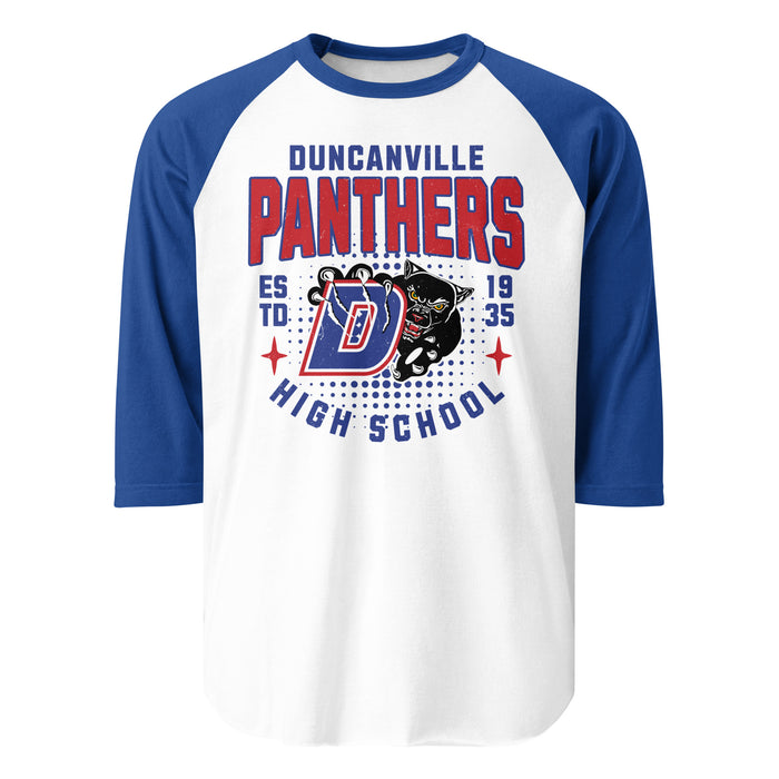 Duncanville High School Panthers Unisex 3/4 sleeve Raglan T-shirt 204