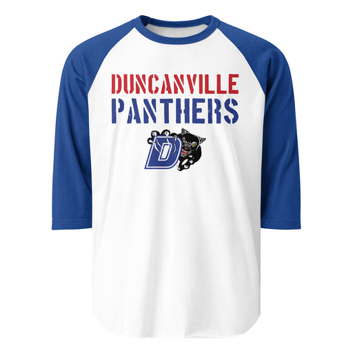 Duncanville High School Panthers Unisex 3/4 sleeve Raglan T-shirt 017