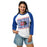 Woman wearing Duncanville High School Panthers Unisex 3/4 sleeve Raglan T-shirt 223