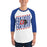 Man wearing Duncanville High School Panthers Unisex 3/4 sleeve Raglan T-shirt 223