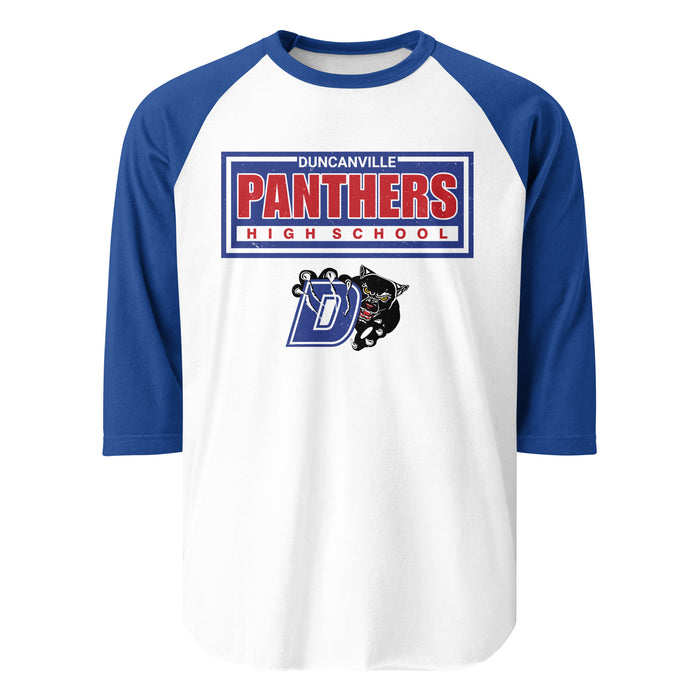 Duncanville High School Panthers Unisex 3/4 sleeve Raglan T-shirt 049