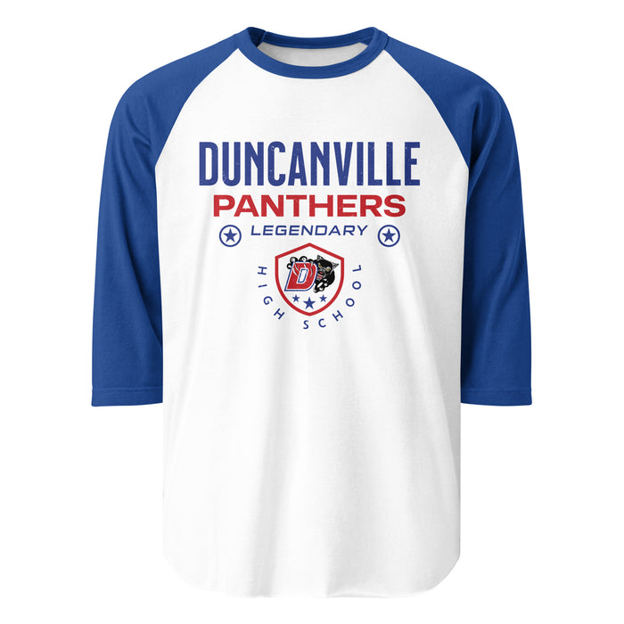 Duncanville High School Panthers Unisex 3/4 sleeve Raglan T-shirt 003