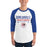 Man wearing Duncanville High School Panthers Unisex 3/4 sleeve Raglan T-shirt 003