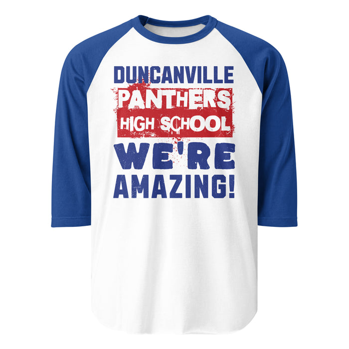 Duncanville High School Panthers Unisex 3/4 sleeve Raglan T-shirt 231