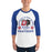 Man wearing Duncanville High School Panthers Unisex 3/4 sleeve Raglan T-shirt 208
