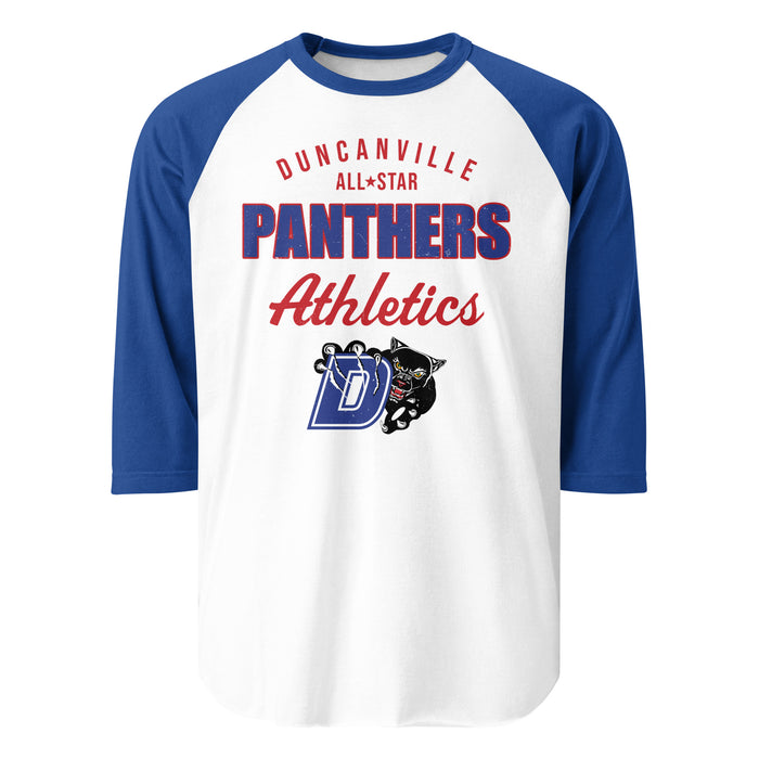 Duncanville High School Panthers Unisex 3/4 sleeve Raglan T-shirt 034