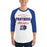 Man wearing Duncanville High School Panthers Unisex 3/4 sleeve Raglan T-shirt 034