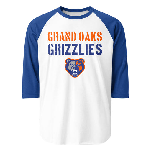 Grand Oaks High School Grizzlies Unisex 3/4 sleeve Raglan T-shirt 017