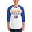Man wearing Grand Oaks High School Grizzlies Unisex 3/4 sleeve Raglan T-shirt 017