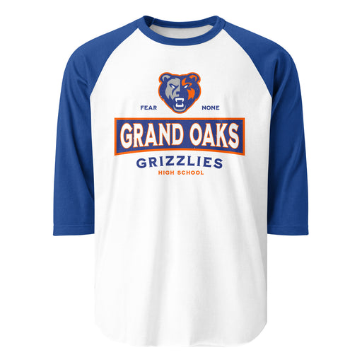 Grand Oaks High School Grizzlies Unisex 3/4 sleeve Raglan T-shirt 202