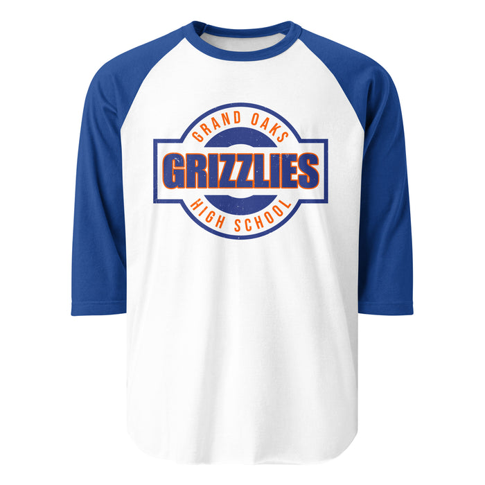 Grand Oaks High School Grizzlies Unisex 3/4 sleeve Raglan T-shirt 011