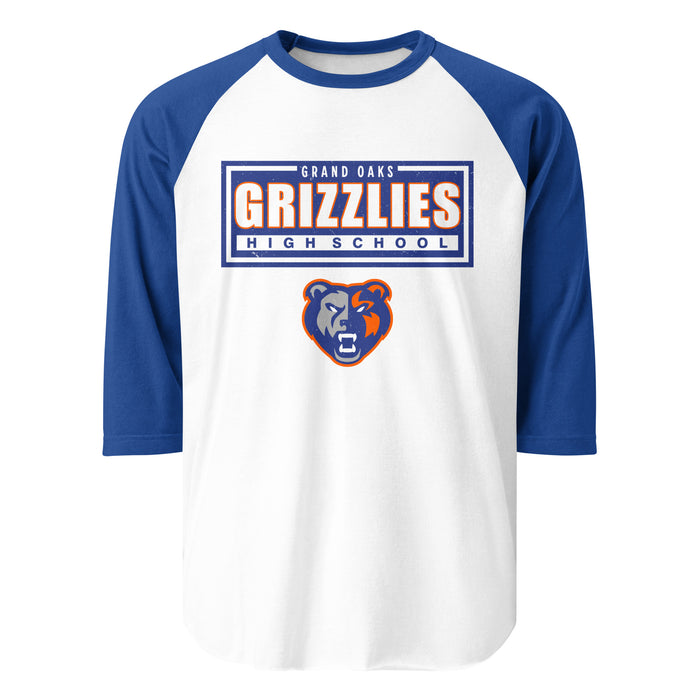 Grand Oaks High School Grizzlies Unisex 3/4 sleeve Raglan T-shirt 049