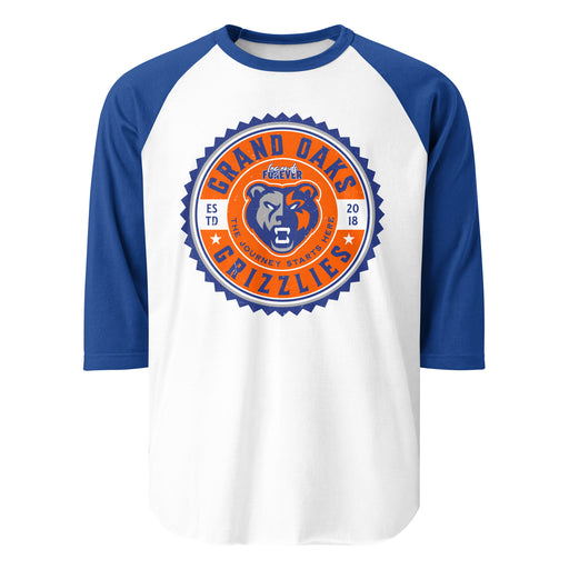 Grand Oaks High School Grizzlies Unisex 3/4 sleeve Raglan T-shirt 203