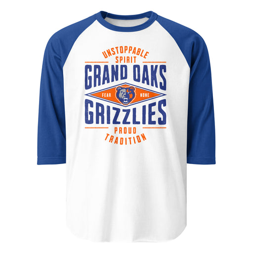 Grand Oaks High School Grizzlies Unisex 3/4 sleeve Raglan T-shirt 210
