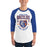 Man wearing Grand Oaks High School Grizzlies Unisex 3/4 sleeve Raglan T-shirt 204