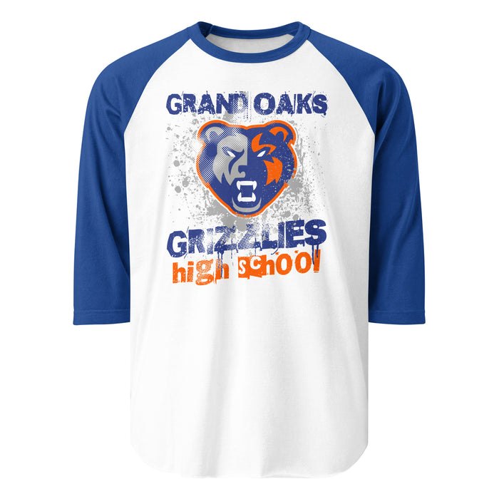 Grand Oaks High School Grizzlies Unisex 3/4 sleeve Raglan T-shirt 205