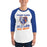 Man wearing Grand Oaks High School Grizzlies Unisex 3/4 sleeve Raglan T-shirt 205