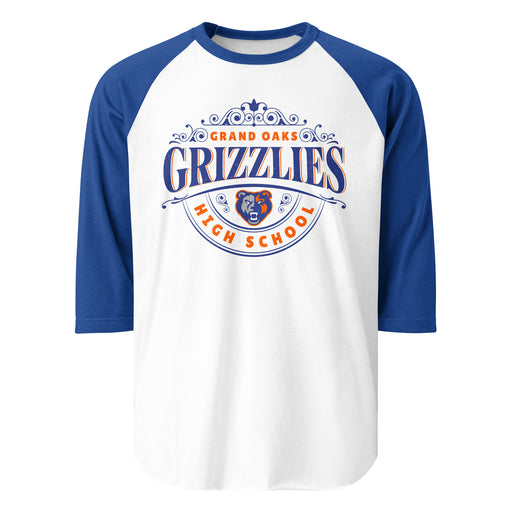 Grand Oaks High School Grizzlies Unisex 3/4 sleeve Raglan T-shirt 211