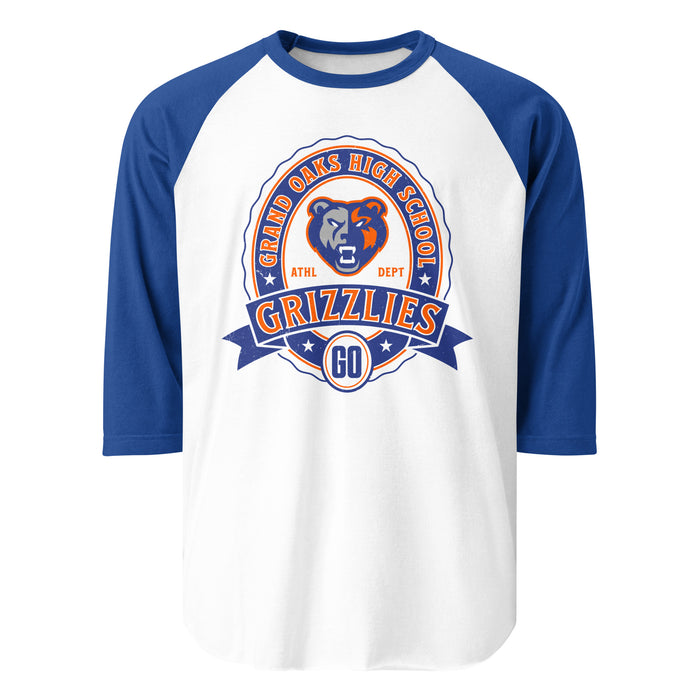 Grand Oaks High School Grizzlies Unisex 3/4 sleeve Raglan T-shirt 212