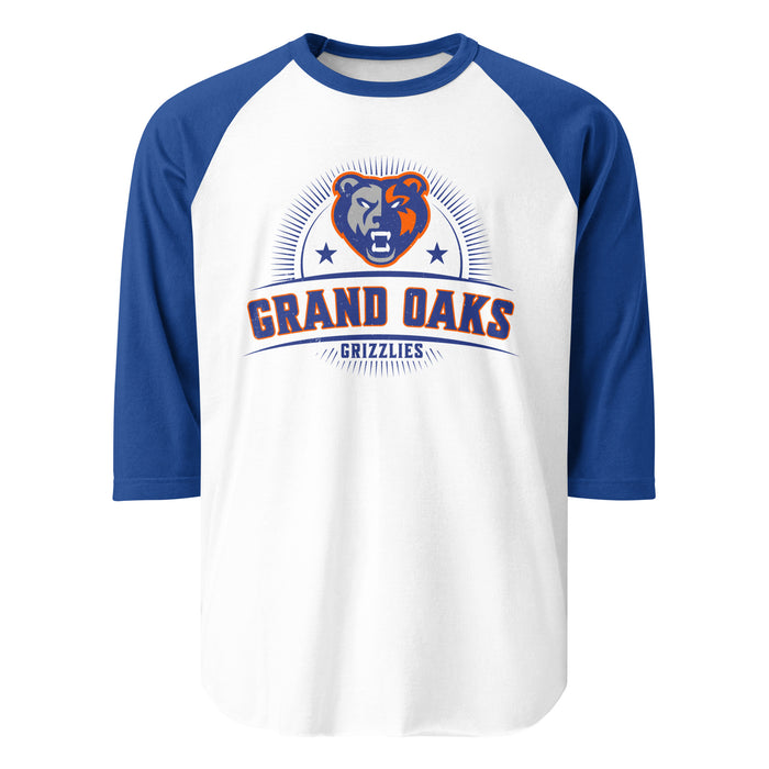 Grand Oaks High School Grizzlies Unisex 3/4 sleeve Raglan T-shirt 221