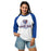 Woman wearing Grand Oaks High School Grizzlies Unisex 3/4 sleeve Raglan T-shirt 221