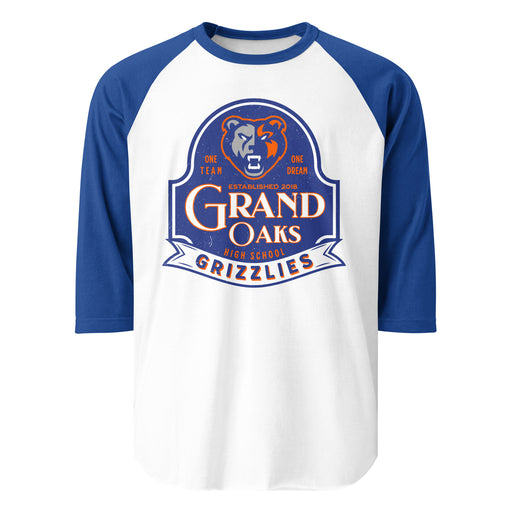 Grand Oaks High School Grizzlies Unisex 3/4 sleeve Raglan T-shirt 219
