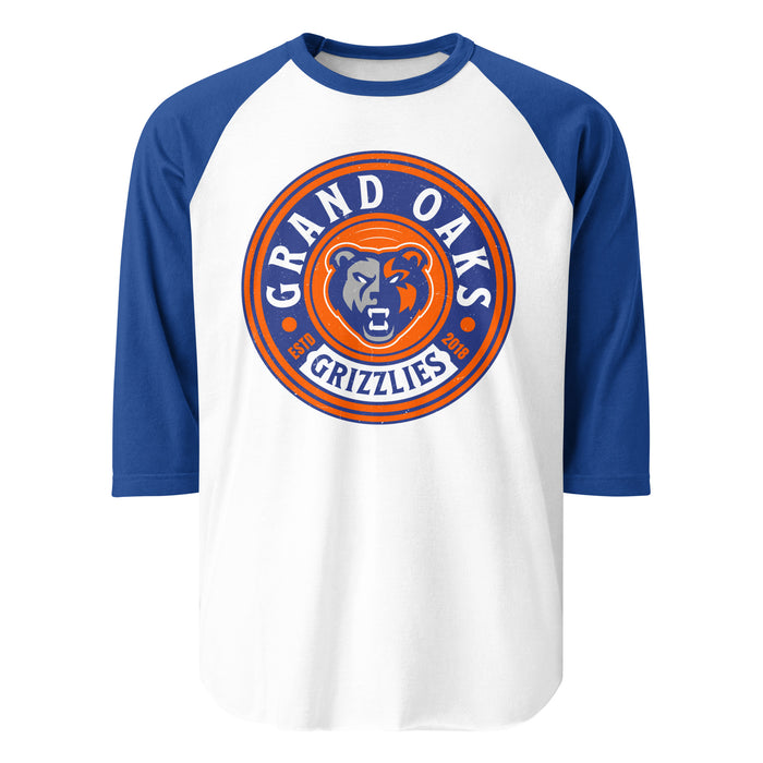 Grand Oaks High School Grizzlies Unisex 3/4 sleeve Raglan T-shirt 220