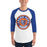 Man wearing Grand Oaks High School Grizzlies Unisex 3/4 sleeve Raglan T-shirt 220