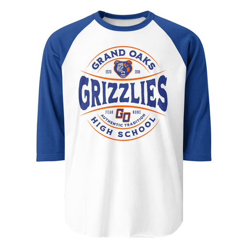 Grand Oaks High School Grizzlies Unisex 3/4 sleeve Raglan T-shirt 218