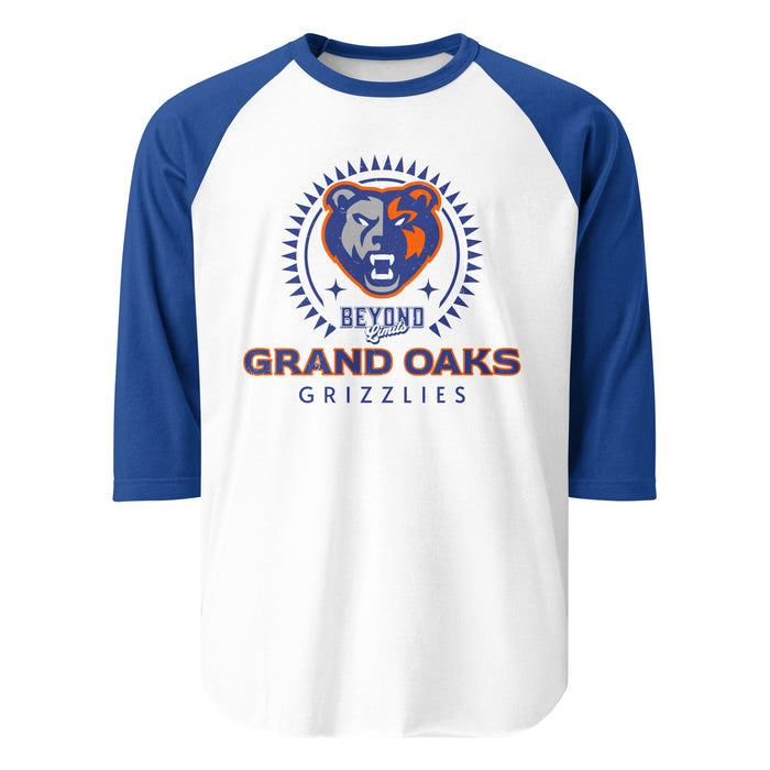 Grand Oaks High School Grizzlies Unisex 3/4 sleeve Raglan T-shirt 226