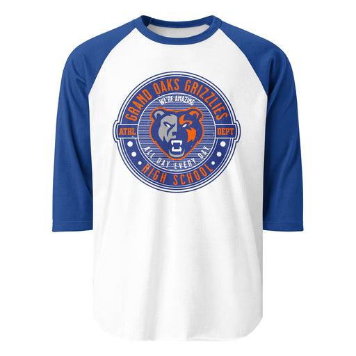 Grand Oaks High School Grizzlies Unisex 3/4 sleeve Raglan T-shirt 224