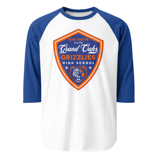 Grand Oaks High School Grizzlies Unisex 3/4 sleeve Raglan T-shirt 225