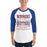 Man wearing Grand Oaks High School Grizzlies Unisex 3/4 sleeve Raglan T-shirt 237