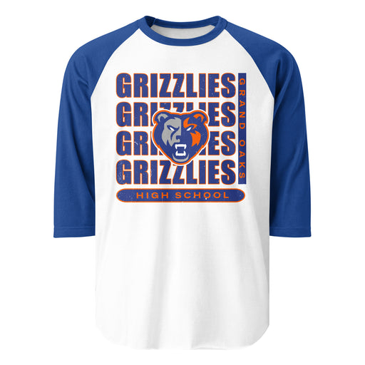 Grand Oaks High School Grizzlies Unisex 3/4 sleeve Raglan T-shirt 235