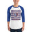 Man wearing Grand Oaks High School Grizzlies Unisex 3/4 sleeve Raglan T-shirt 235
