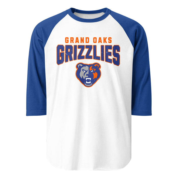 Grand Oaks High School Grizzlies Unisex 3/4 sleeve Raglan T-shirt 234