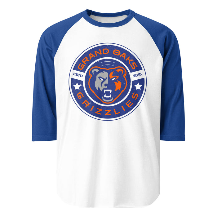 Grand Oaks High School Grizzlies Unisex 3/4 sleeve Raglan T-shirt 239