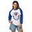 Woman wearing Grand Oaks High School Grizzlies Unisex 3/4 sleeve Raglan T-shirt 229